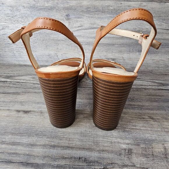Liz Claiborne LC NIHOA Strappy Block Heel Brown Sandal - Picture 7 of 10
